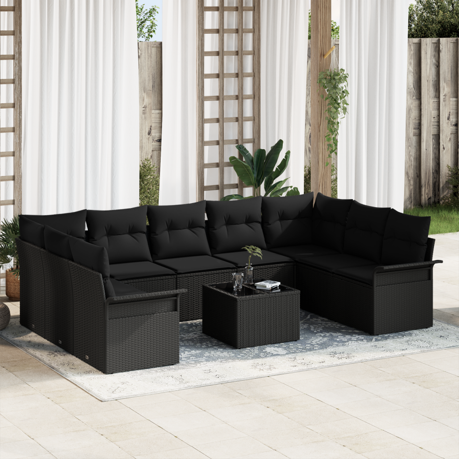 vidaXL Tuin Sofa Set met opslag 10 pcs Beige poly rattan vidaXL Tuin Sofa Set met opslag 10 pcs Beige poly rattan afbeelding 1