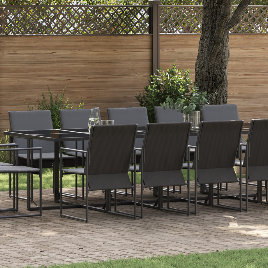 vidaXL 19-delige tuinset met kussens van staal en textilene vidaXL 19-delige tuinset met kussens van staal en textilene afbeelding 1