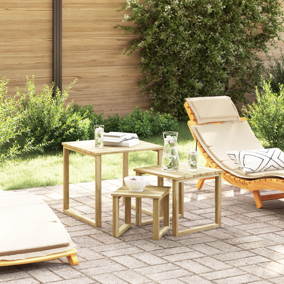 vidaXL Tafel 3 pcs Naturel Geïmpregneerd grenenhout afbeelding 1