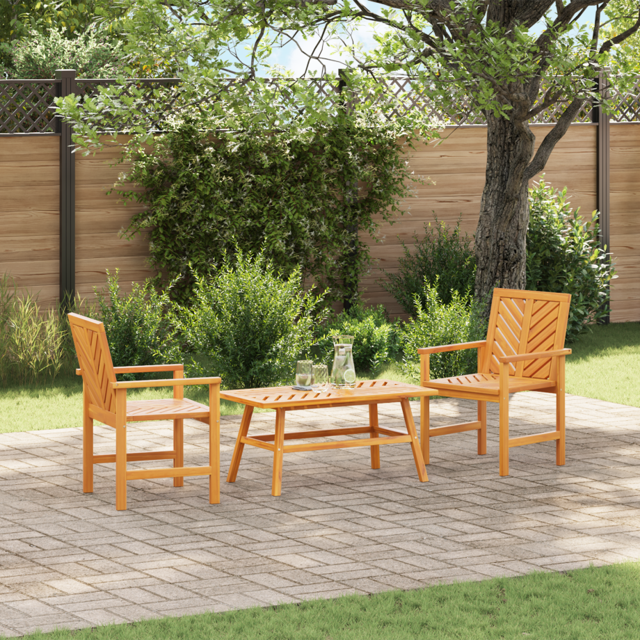 vidaXL 3-delige Tuin Lounge Set van Massief Acacia Hout afbeelding 1
