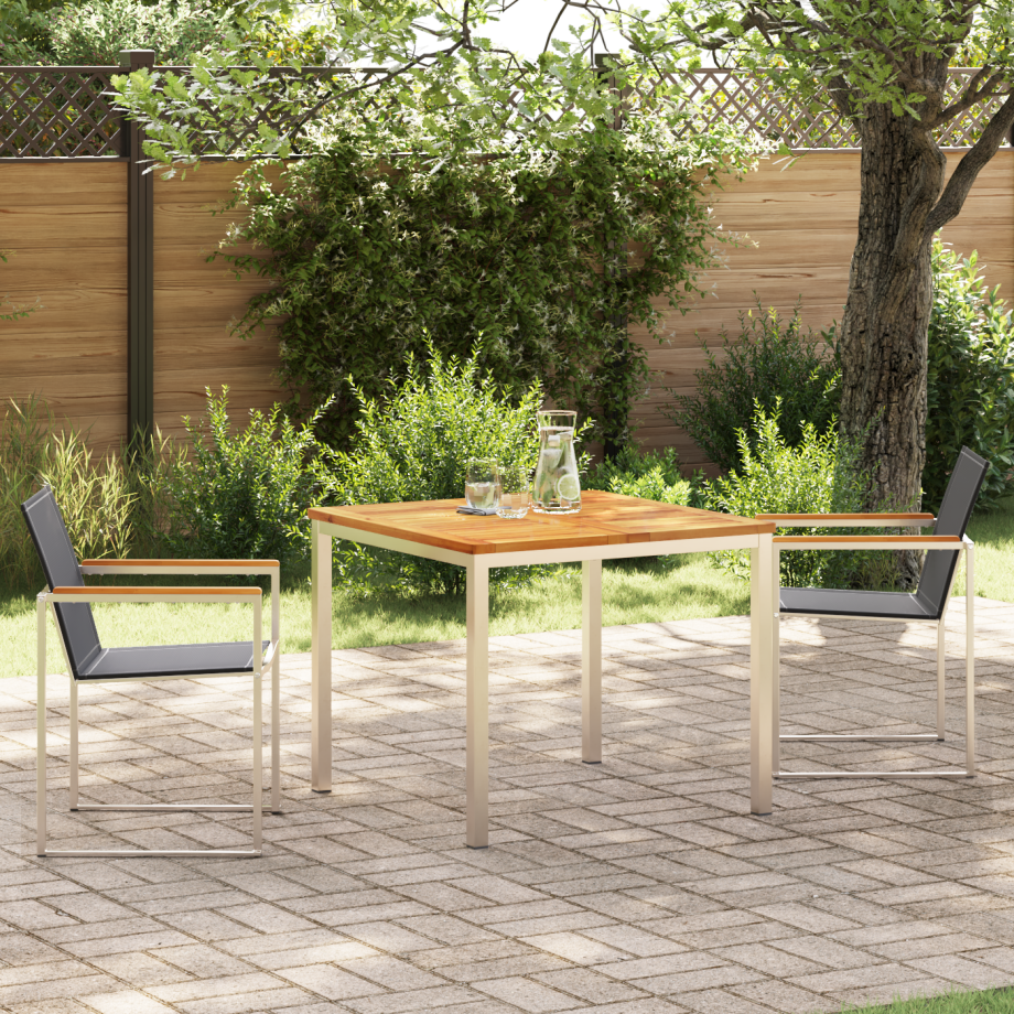 vidaXL Tuin eettafelset 3 pcs Bruin Massief Teakhout afbeelding 1
