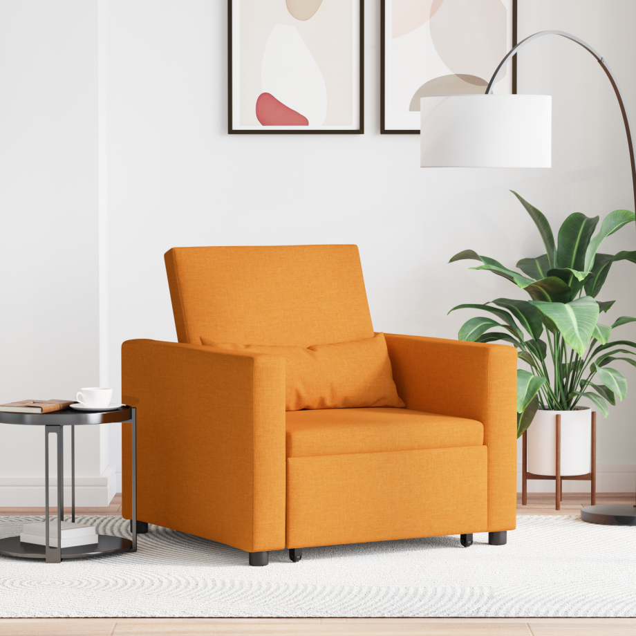 vidaXL 3-in-1 Enkel Sofa Bed Convertible Geel Donkere Stof afbeelding 1