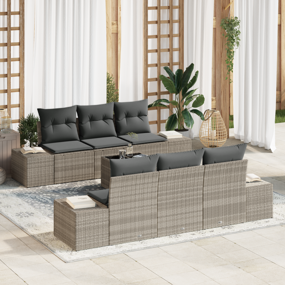 vidaXL Tuin Sofa Set 8 pcs Licht Grijs en Donker Grijs poly rattan afbeelding 1