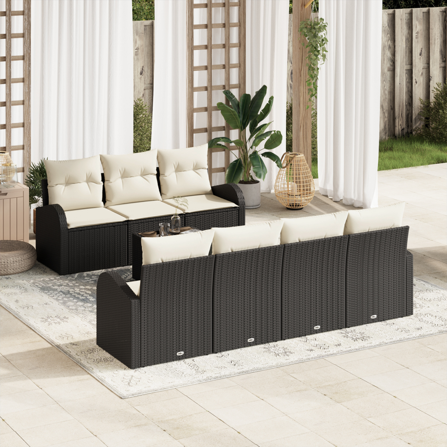 vidaXL Tuin Sofa Set Zwart 55 x 55 x 37 cm poly rattan vidaXL Tuin Sofa Set Zwart 55 x 55 x 37 cm poly rattan afbeelding 1