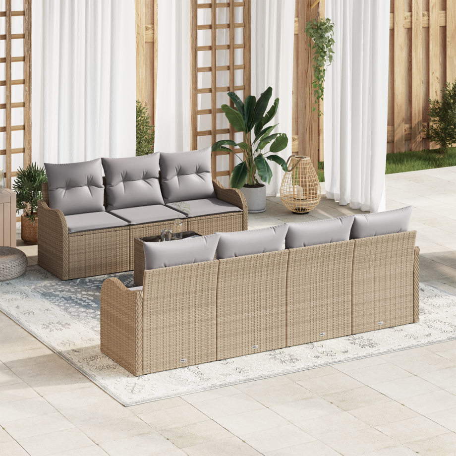 vidaXL Tuin Sofa Set Beige 55 x 55 x 37 cm poly rattan vidaXL Tuin Sofa Set Beige 55 x 55 x 37 cm poly rattan afbeelding 1