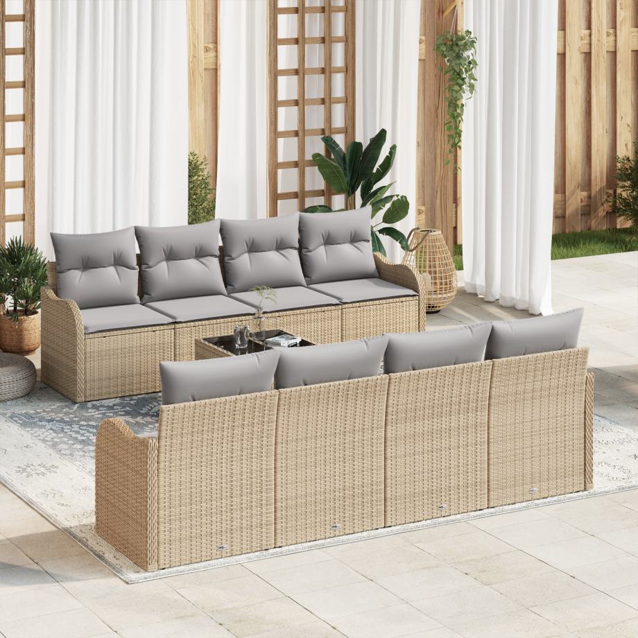 vidaXL Tuin Sofa Set Beige 55 x 55 x 37 cm poly rattan vidaXL Tuin Sofa Set Beige 55 x 55 x 37 cm poly rattan afbeelding 1