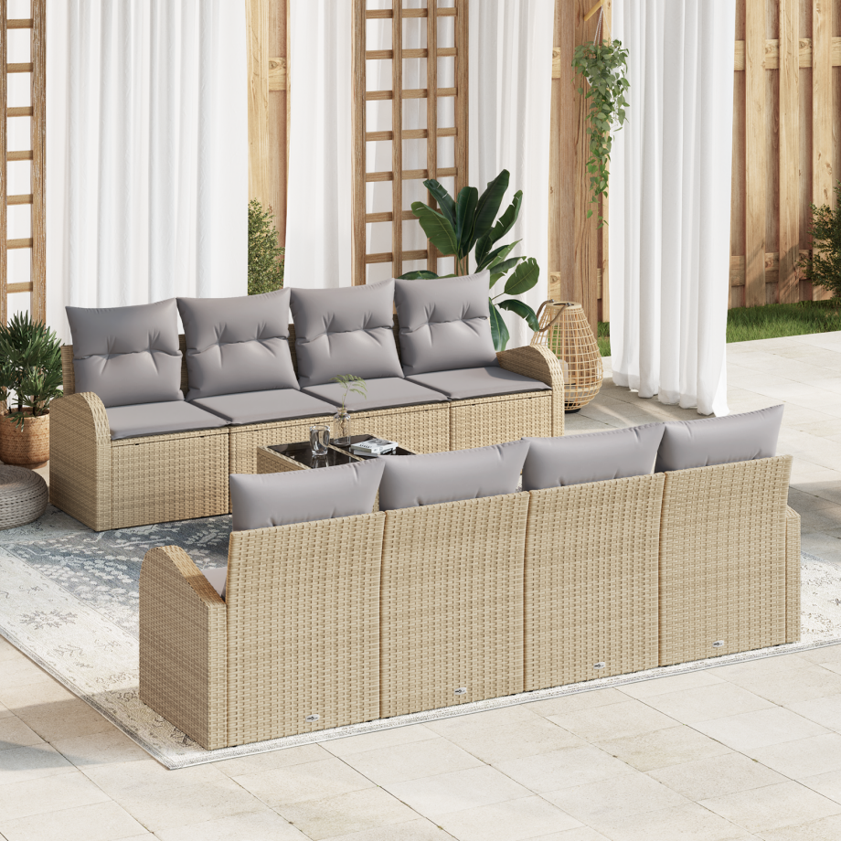 vidaXL Tuin Sofa Set Beige 55 x 55 x 37 cm poly rattan vidaXL Tuin Sofa Set Beige 55 x 55 x 37 cm poly rattan afbeelding 1