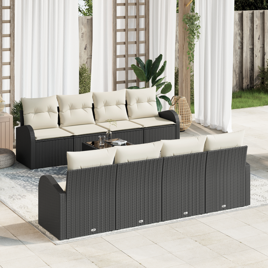 vidaXL Tuin Sofa Set Zwart 55 x 55 x 37 cm poly rattan vidaXL Tuin Sofa Set Zwart 55 x 55 x 37 cm poly rattan afbeelding 1