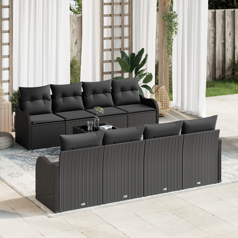 vidaXL Tuin Sofa Set Zwart 55 x 55 x 37 cm poly rattan vidaXL Tuin Sofa Set Zwart 55 x 55 x 37 cm poly rattan afbeelding 1