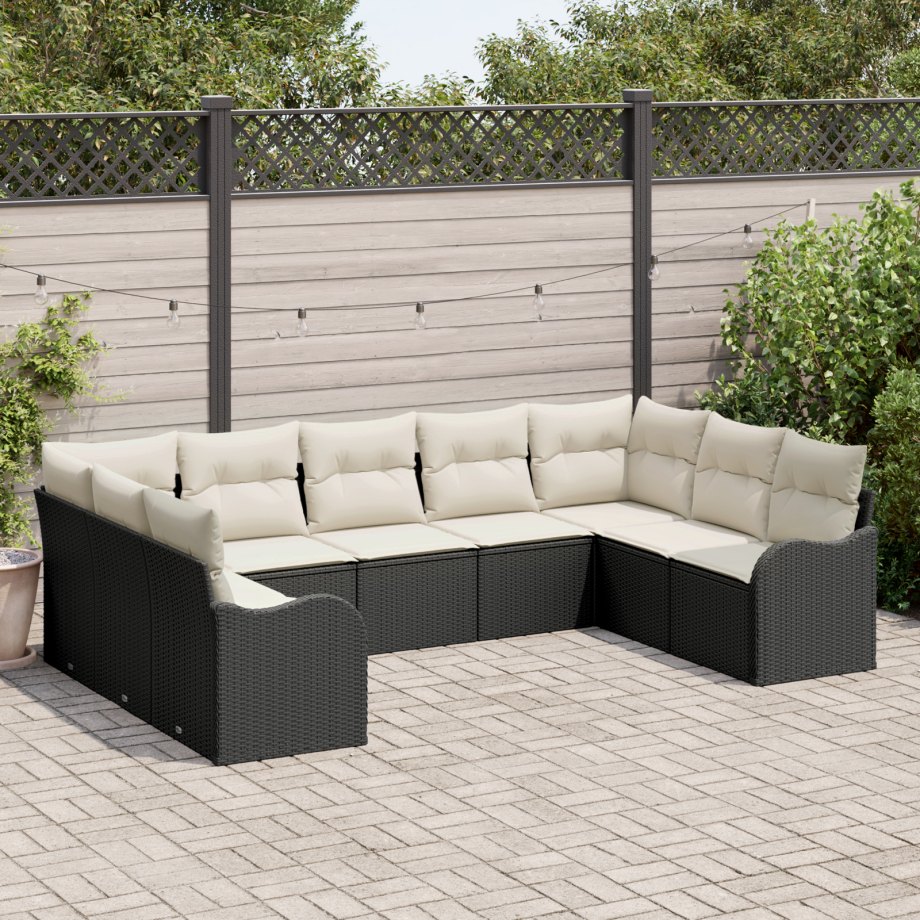 vidaXL Tuin Sofa Set met opslag 9 pcs Zwart en wit poly rattan vidaXL Tuin Sofa Set met opslag 9 pcs Zwart en wit poly rattan afbeelding 1