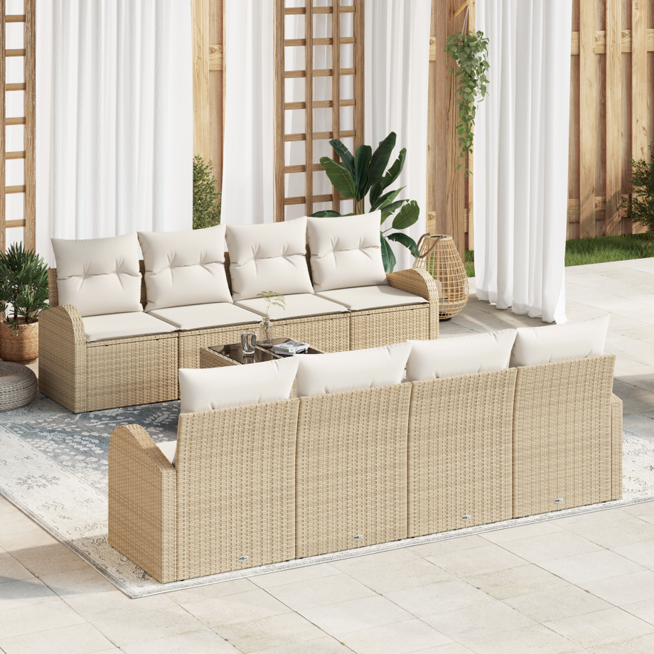 vidaXL Tuin Sofa Set Beige 55 x 55 x 37 cm poly rattan vidaXL Tuin Sofa Set Beige 55 x 55 x 37 cm poly rattan afbeelding 1