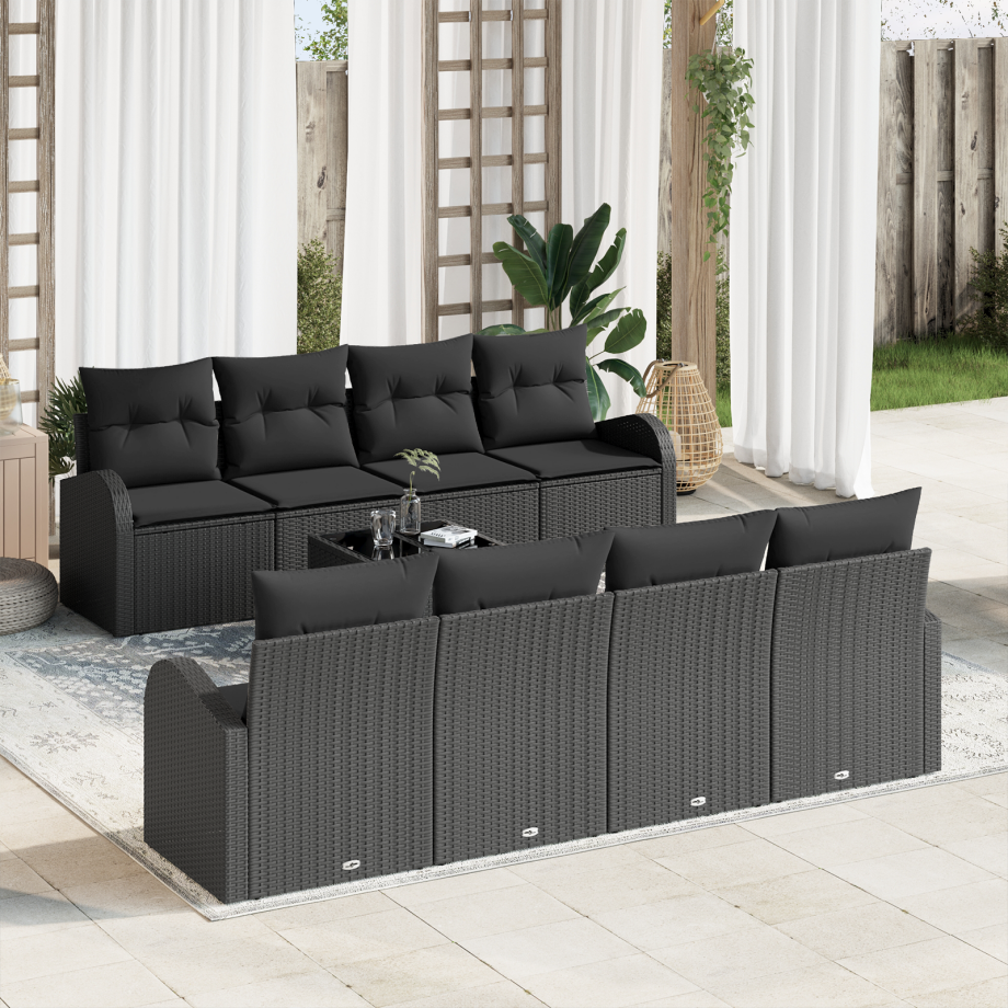 vidaXL Tuin Sofa Set Zwart 55 x 55 x 37 cm poly rattan vidaXL Tuin Sofa Set Zwart 55 x 55 x 37 cm poly rattan afbeelding 1