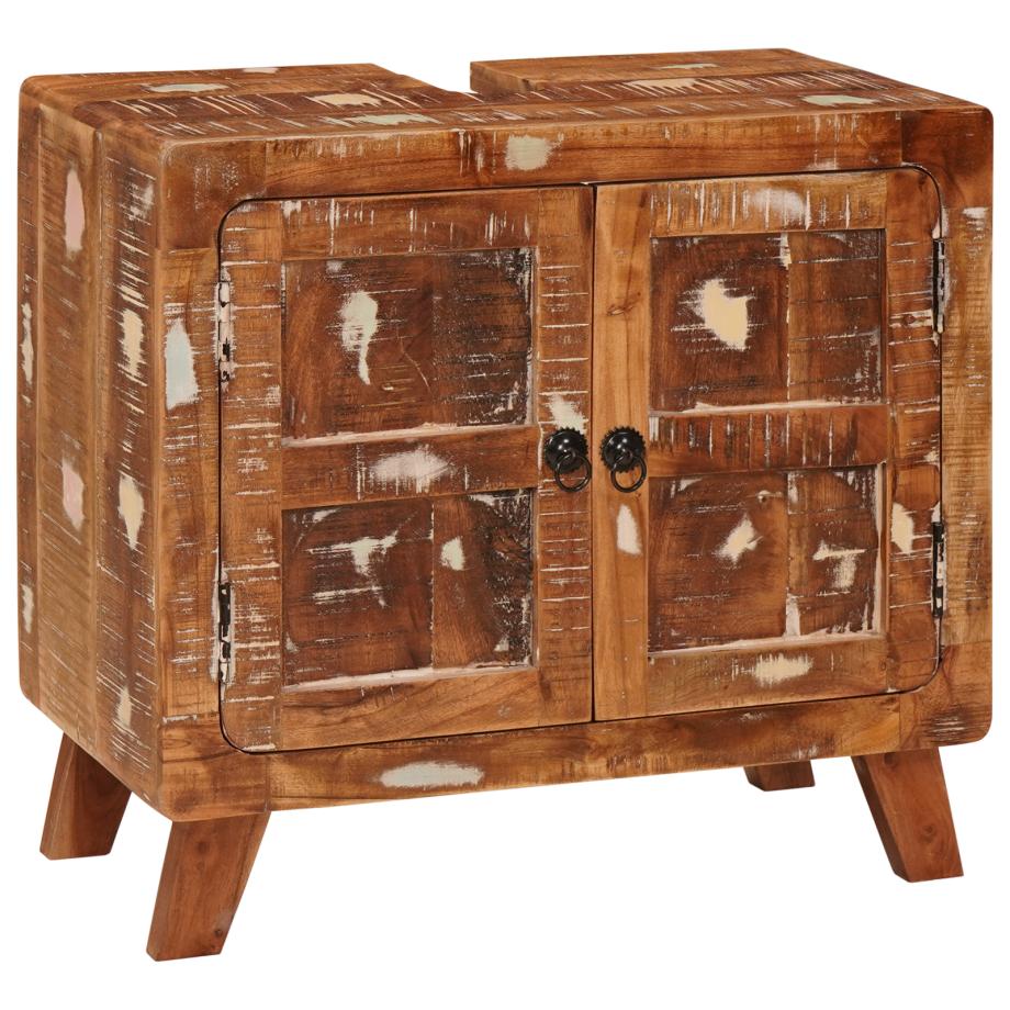 vidaXL Badkamer Kast Meerkleurig Massief Mangohout, Geengineerd hout afbeelding 1