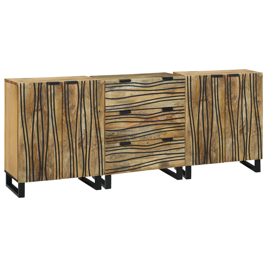 vidaXL Badkamermeubelset met lade met plank 3 pcs Bruin Bewerkt hout afbeelding 1