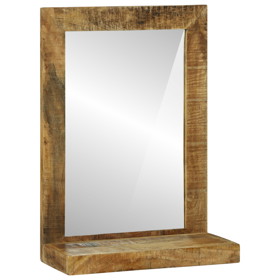vidaXL Badkamerspiegel 50x22x70 cm Massief Ruw Mango Hout afbeelding 1