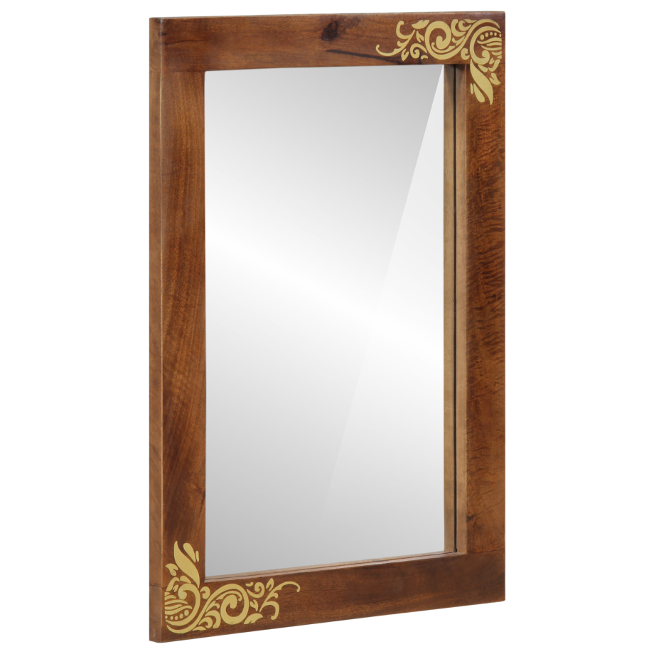 vidaXL Badkamerspiegel 50x70x3 cm van Massief Mango Hout afbeelding 1