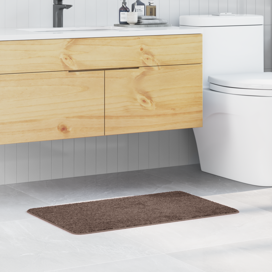 vidaXL Badmat rechthoekig anti-slip 50x80 cm polypropeen bruin afbeelding 1
