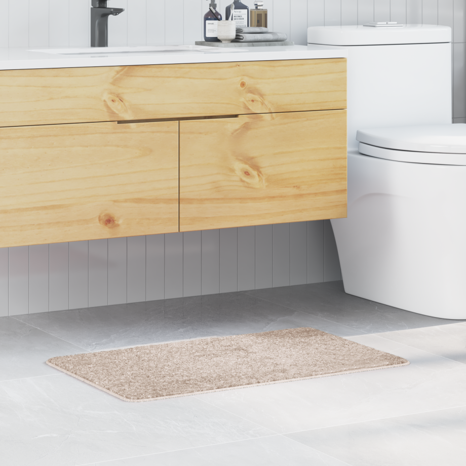 vidaXL Badmat rechthoekig anti-slip 50x80 cm polypropeen crèmekleurig afbeelding 1