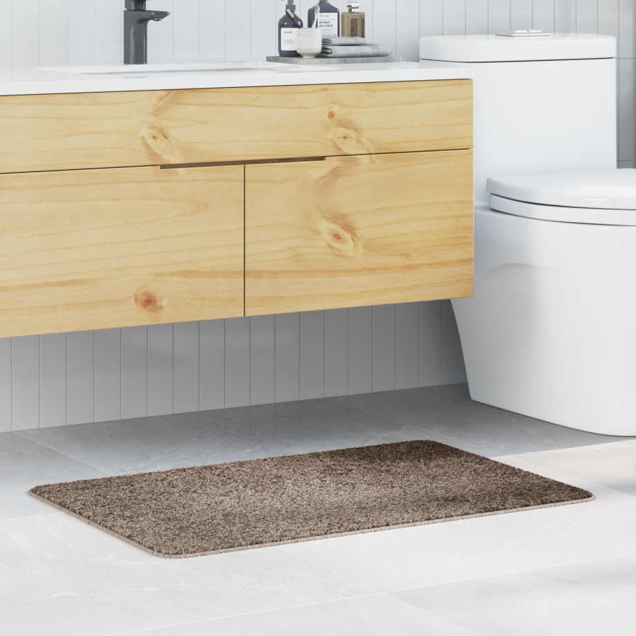 vidaXL Badmat rechthoekig anti-slip 60x90 cm polypropeen bruin afbeelding 1