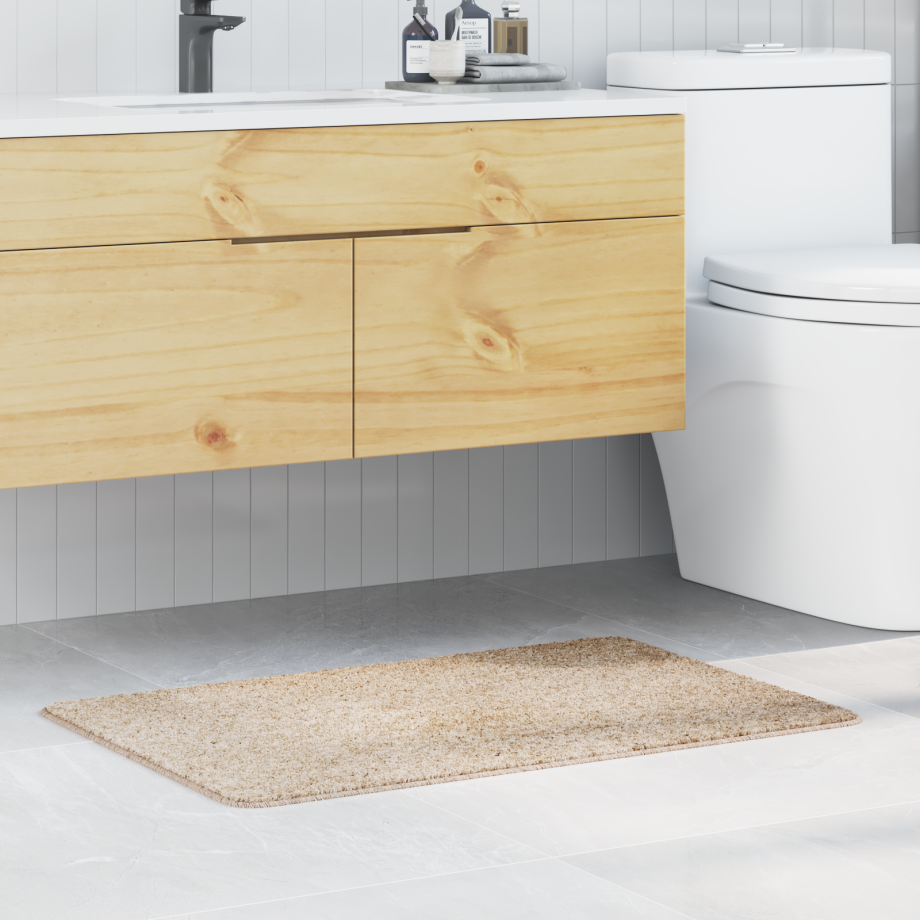 vidaXL Badmat rechthoekig anti-slip 60x90 cm polypropeen crèmekleurig afbeelding 1