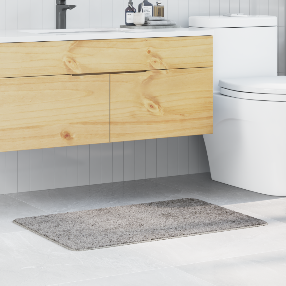 vidaXL Badmat rechthoekig anti-slip 60x90 cm polypropeen grijs afbeelding 1