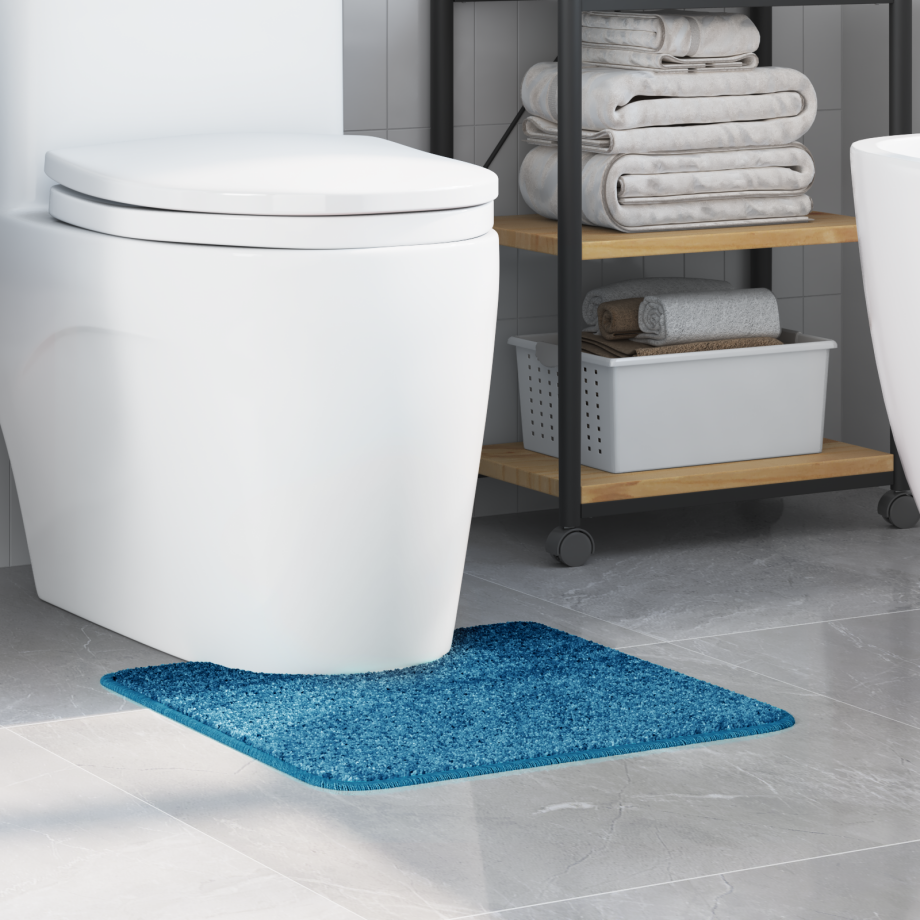 vidaXL Badmat U-vormig anti-slip 50x50 cm polypropeen blauw afbeelding 1
