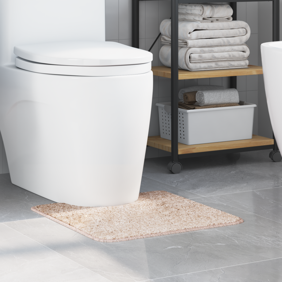 vidaXL Badmat U-vormig anti-slip 50x50 cm polypropeen crèmekleurig afbeelding 1