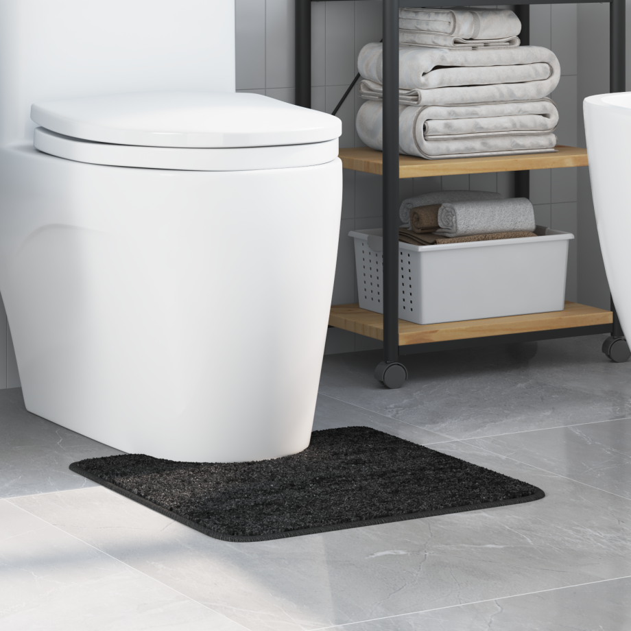 vidaXL Badmat U-vormig anti-slip 50x50 cm polypropeen donkergrijs afbeelding 1