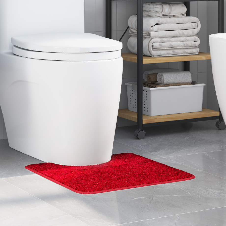 vidaXL Badmat U-vormig anti-slip 50x50 cm polypropeen rood afbeelding 1