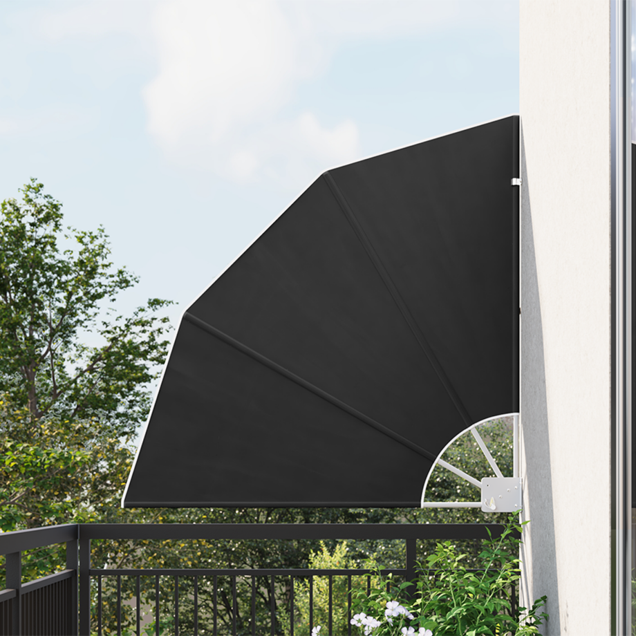vidaXL Balkon Privacy Scherm Antraciet 115 x 115 cm Stof afbeelding 1
