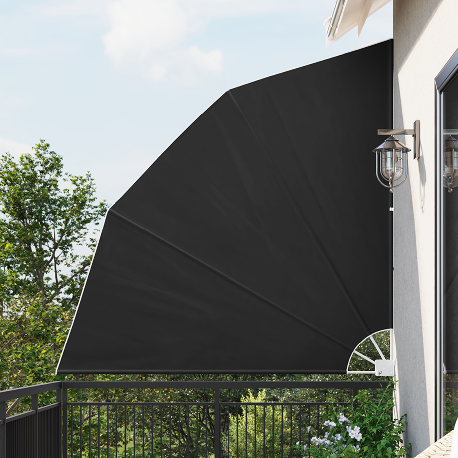 vidaXL Balkon Privacy Scherm 210 x 210 cm Polyester Antracietkleurig afbeelding 1