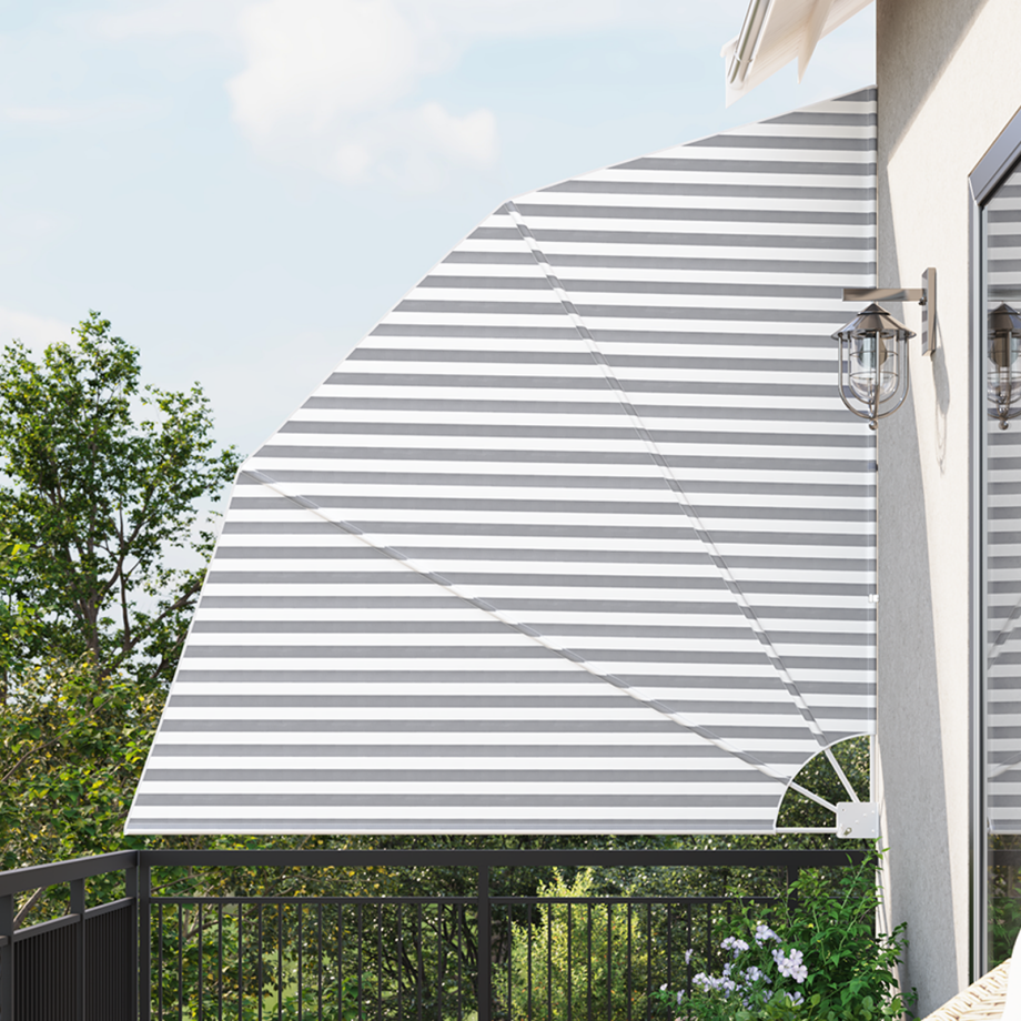 vidaXL Balkon Privacy Scherm Antraciet en wit 210 x 210 cm Stof afbeelding 1