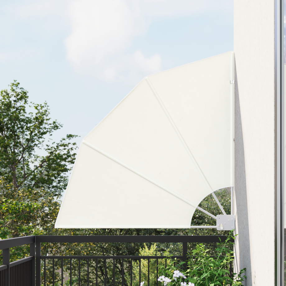 vidaXL Balkon Privacy Scherm Crème 115 x 115 cm Stof vidaXL Balkon Privacy Scherm Crème 115 x 115 cm Stof afbeelding 1