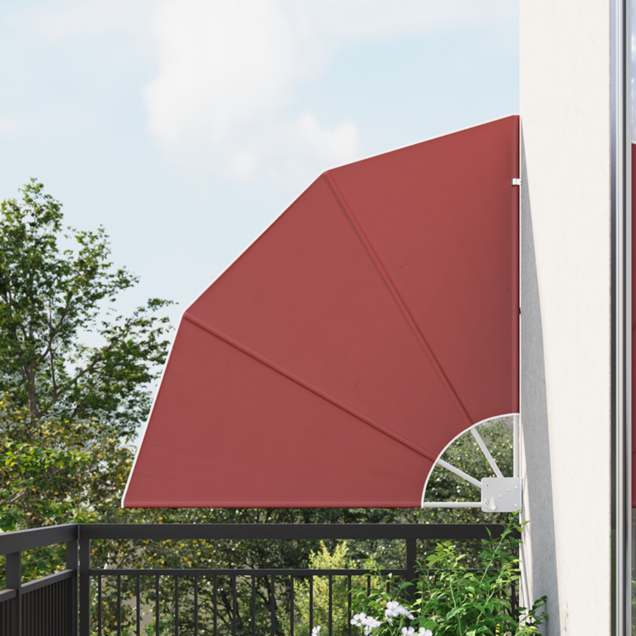 vidaXL Balkon Privacy Scherm Terracotta 115 x 115 cm Stof afbeelding 1