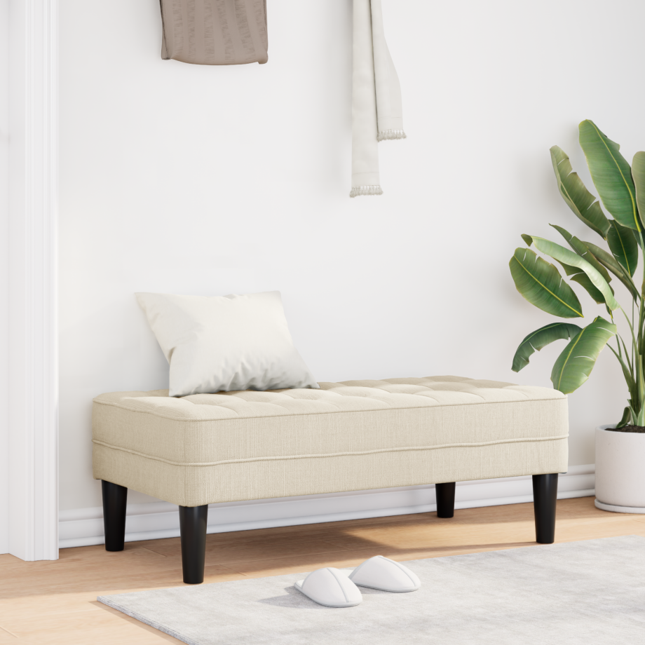vidaXL Bank 113x57x39 cm linnen afbeelding 1