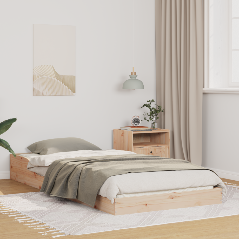 vidaXL Bedframe Naturel 80 x 220 cm Massief grenenhout vidaXL Bedframe Naturel 80 x 220 cm Massief grenenhout afbeelding 1