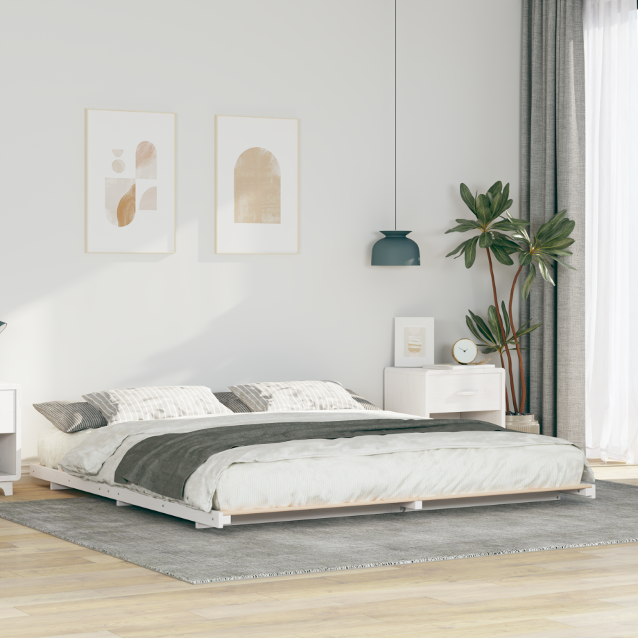 vidaXL Bedframe Wit 180 x 210 cm Massief grenenhout afbeelding 1