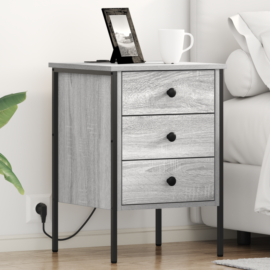 vidaXL Bedside kasten 2 pcs Grijs sonoma 42 x 41 x 61 cm Bewerkt hout afbeelding 1