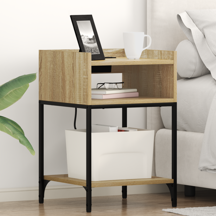 vidaXL Bedside kasten 2 pcs Sonoma eiken 40 x 40 x 61 cm Bewerkt hout afbeelding 1