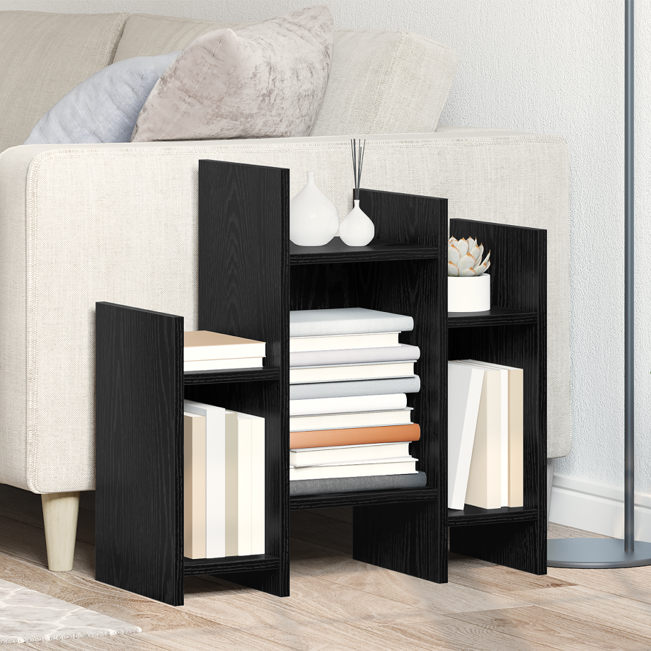 vidaXL Bijzetkast Zwart Eiken 60 x 26 x 60 cm Bewerkt hout afbeelding 1