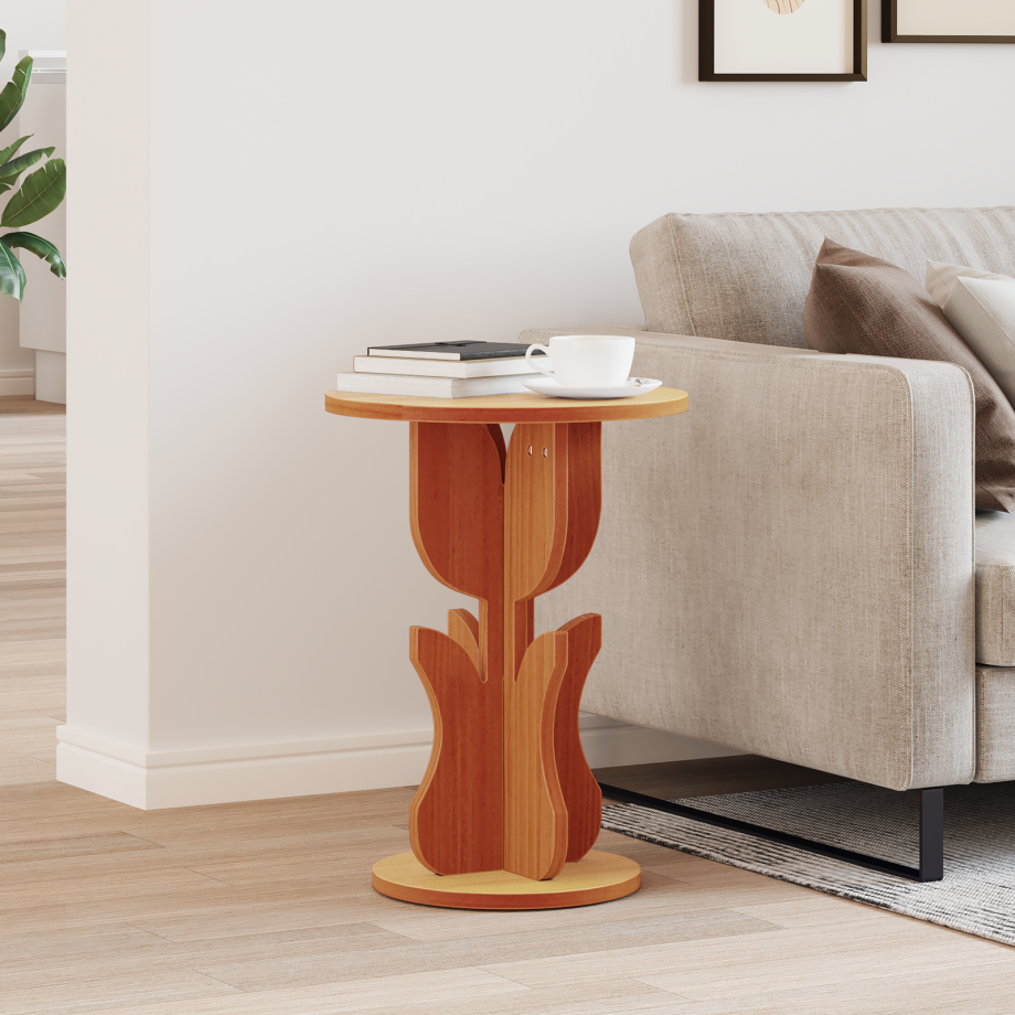 vidaXL Salontafel Wasbruin 39,5 x 39,5 x 53,5 cm Massief grenenhout afbeelding 1