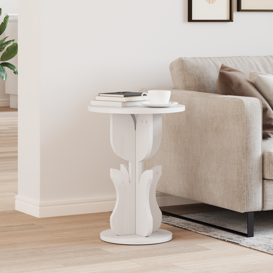 vidaXL Salontafel Wit 39,5 x 39,5 x 53,5 cm Massief grenenhout vidaXL Salontafel Wit 39,5 x 39,5 x 53,5 cm Massief grenenhout afbeelding 1
