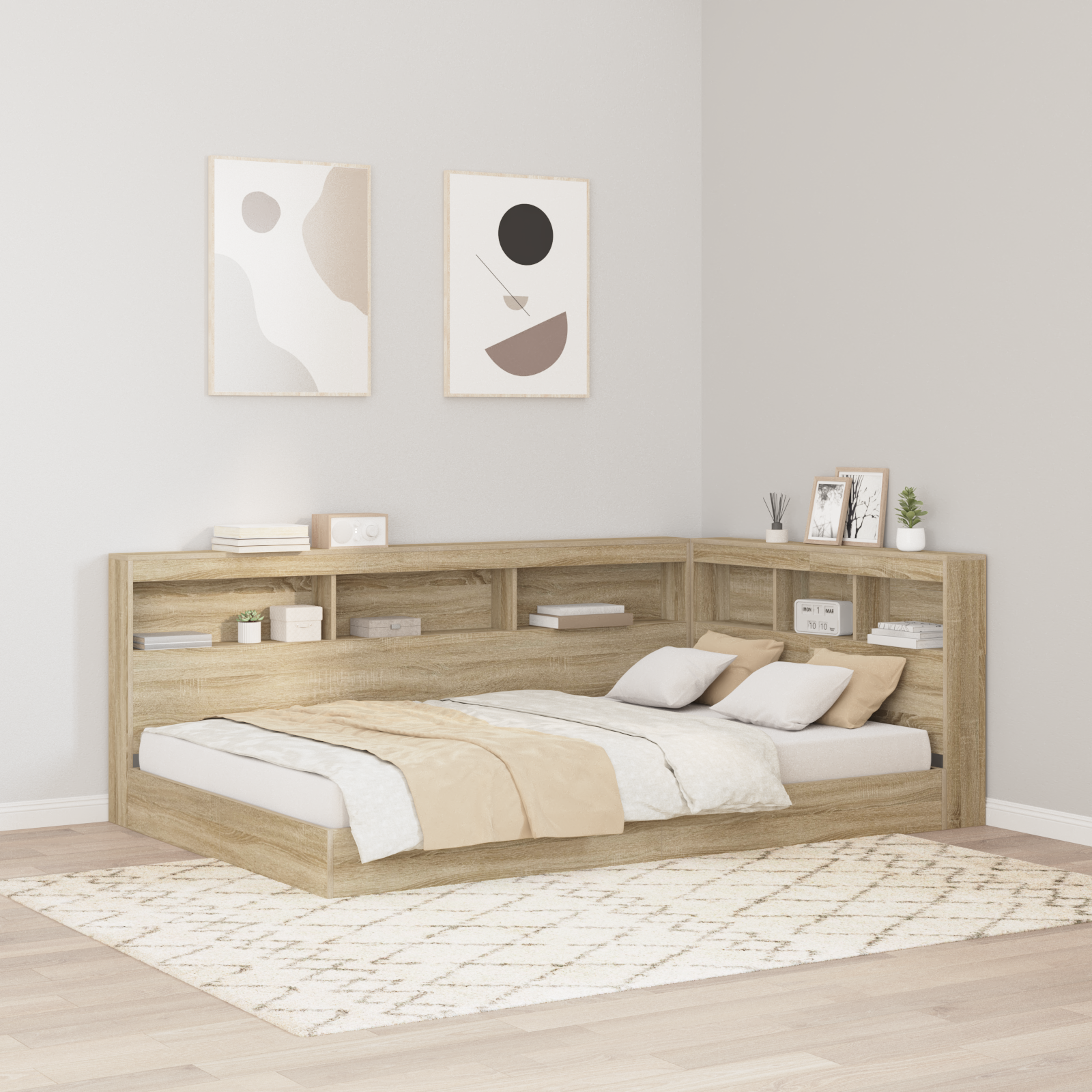 vidaXL Boekenbed Sonoma Eiken 120x200 cm Gemaakt van Engineered Hout afbeelding 1