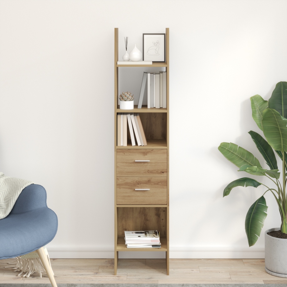 vidaXL Boekenkast artisanaal eikenkleurig 40 x 35 x 180 cm afbeelding 1