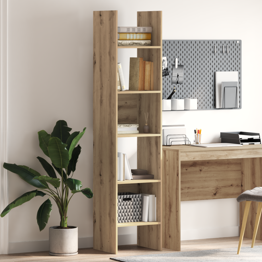 vidaXL Boekenkast Artisan Eiken 40 x 35 x 180 cm Bewerkt hout afbeelding 1