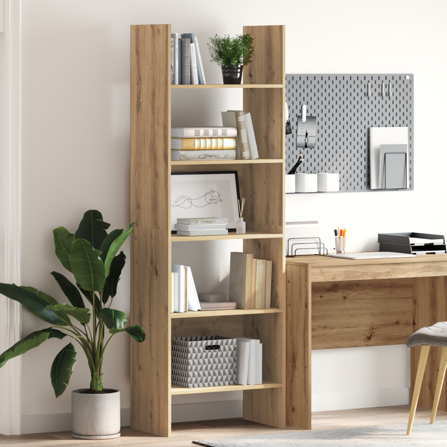 vidaXL Boekenkast Artisan Eiken 60 x 35 x 180 cm Bewerkt hout afbeelding 1