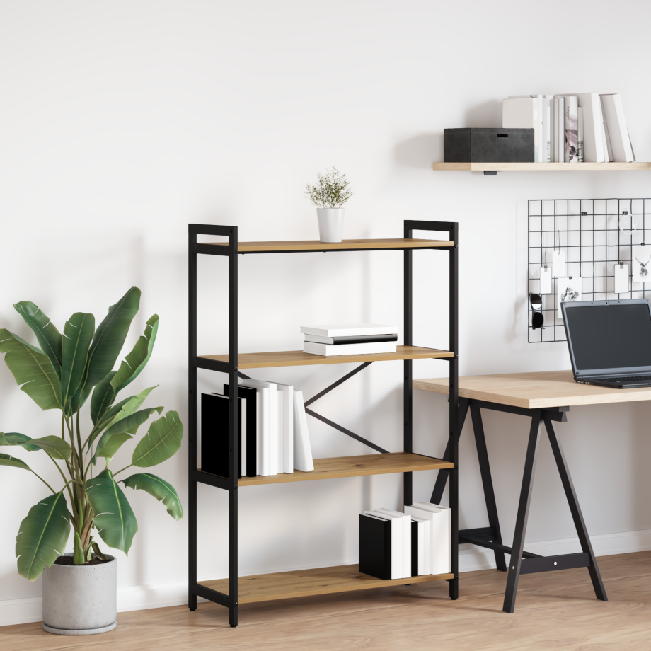 vidaXL Boekenkast Artisan Eiken 80 x 30 x 120 cm Bewerkt hout vidaXL Boekenkast Artisan Eiken 80 x 30 x 120 cm Bewerkt hout afbeelding 1
