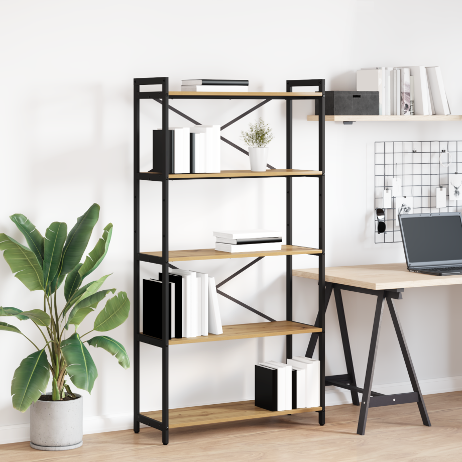 vidaXL Boekenkast Artisan Eiken 80 x 30 x 155 cm Bewerkt hout afbeelding 1