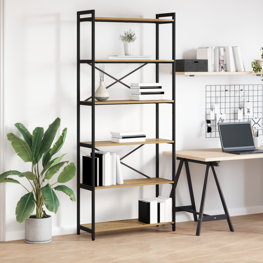 vidaXL Boekenkast Artisan Eiken 80 x 30 x 189,5 cm Bewerkt hout afbeelding 1
