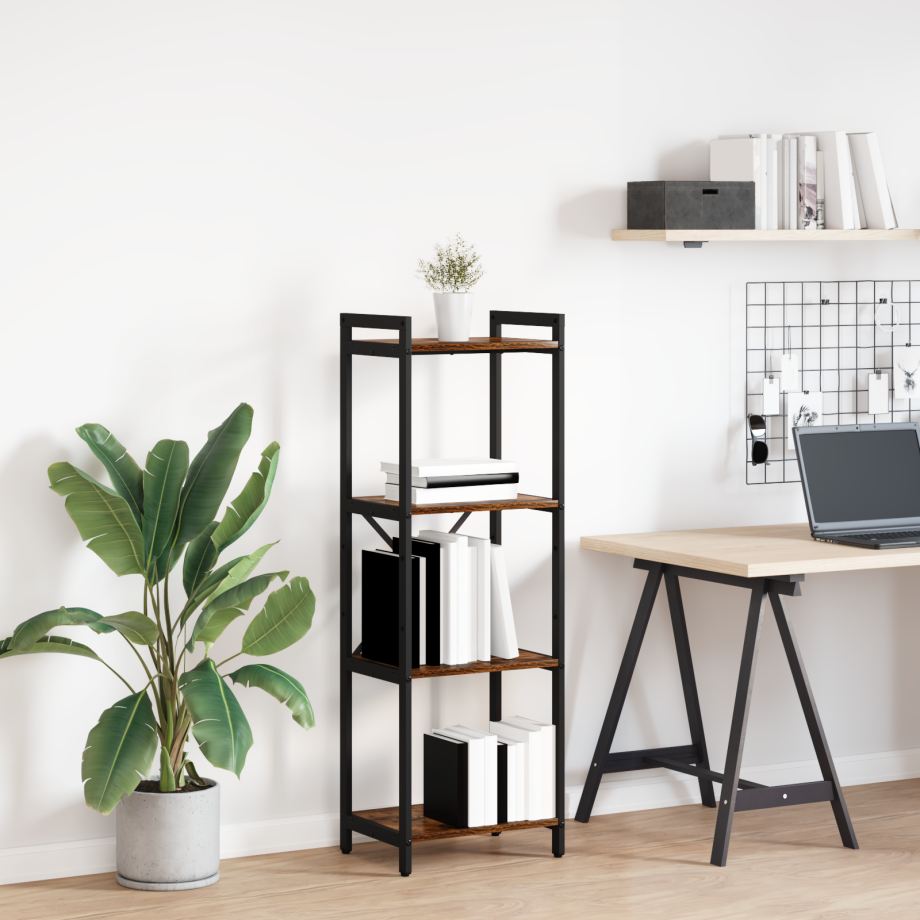 vidaXL Boekenkast Gerookt eiken 40 x 30 x 119 cm Bewerkt hout afbeelding 1